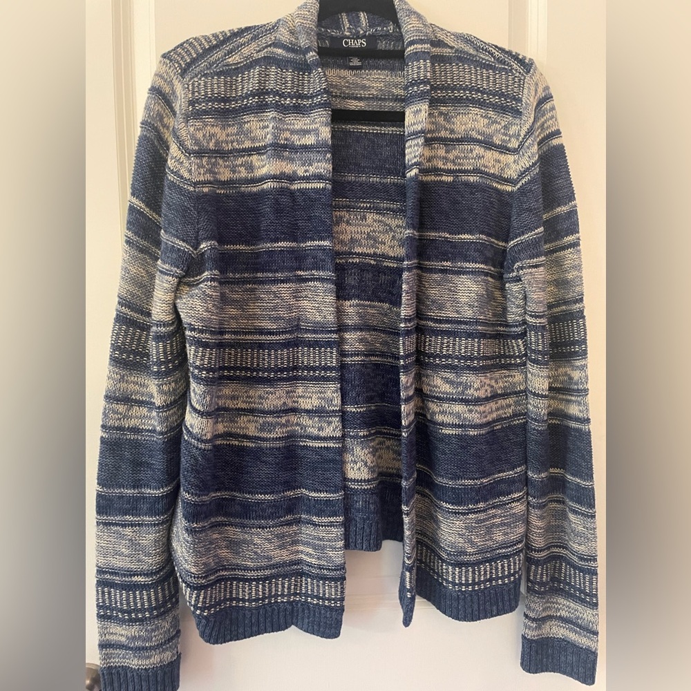 Chaps Blue Striped Cardigann